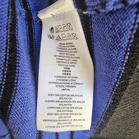 MICHAEL Michael Kors Royal Blue Striped Sweater Dress with Silver Metallic Studs - Picture 5 of 5